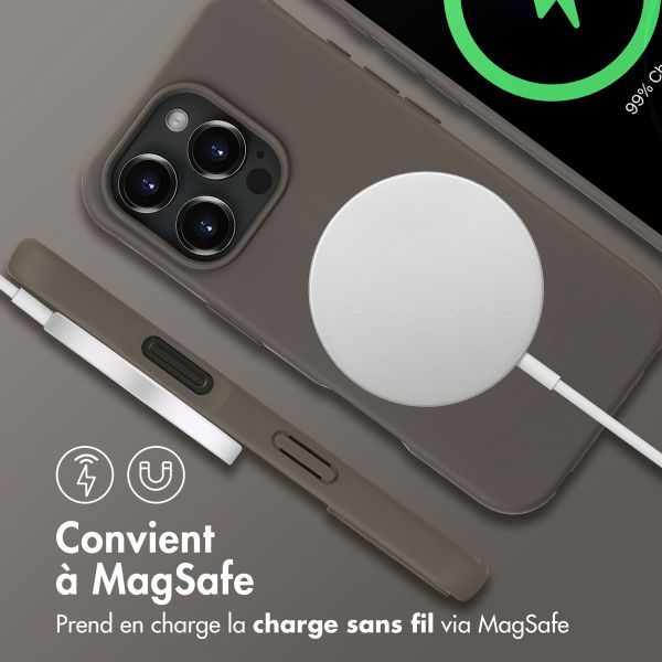 imoshion Coque arrière Color avec cordon amovible et MagSafe Apple iPhone 16 Pro Max - Black Coffee
