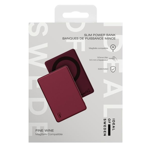 iDeal of Sweden MagSafe Powerbank Slim 5.000 mAh - Batterie externe sans fil - Fine Wine