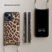 Selencia Coque de télephone Nova avec cordon et porte-cartes Apple iPhone 14 - Leopard