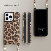 Selencia Coque de télephone Nova avec cordon et porte-cartes Apple iPhone 14 Pro - Leopard