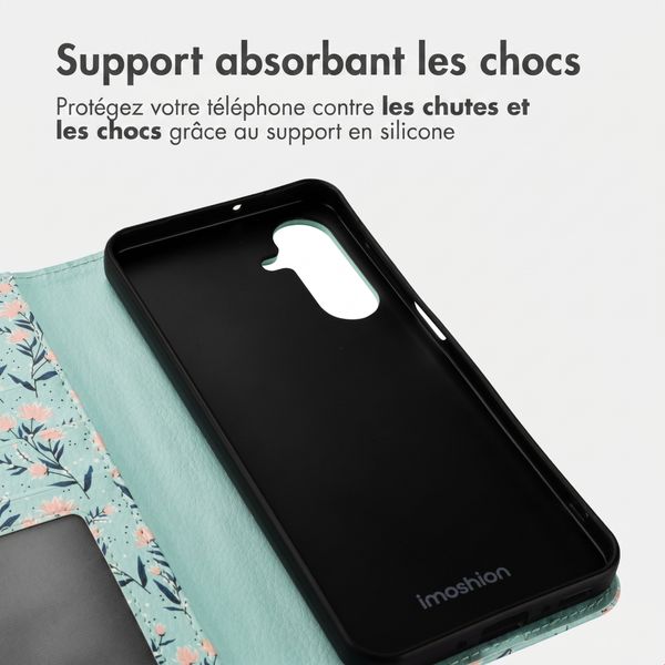 imoshion Étui de télephone portefeuille Design Samsung Galaxy A26 - Blue Flowers