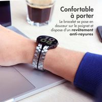 Accezz Bracelet Steel Samsung Galaxy Watch 4 / 5 / 6 / 7 / FE (20 mm) - Argent & Noir