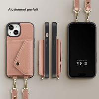 Selencia Coque de télephone Sera avec cordon et porte-cartes enveloppe Apple iPhone 15 - Old Pink