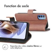 imoshion Étui de télephone portefeuille de luxe Motorola Moto G14 - Marron
