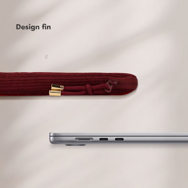 Selencia Pochette ordinateur Corduroy 13-14 pouces - Deep Burgundy