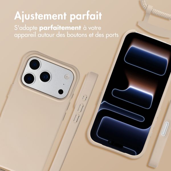 imoshion Coque arrière Color avec cordon amovible et MagSafe Apple iPhone 17 Pro - Nude