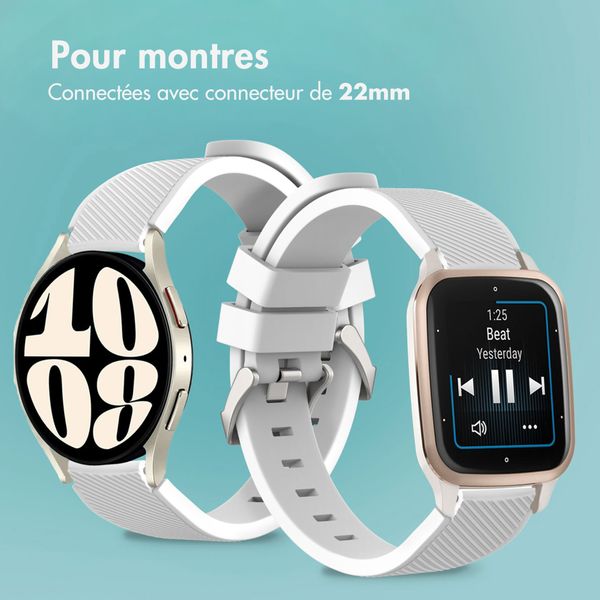 imoshion Bracelet en silicone flexible  - Connexion universelle 22 mm - Blanc