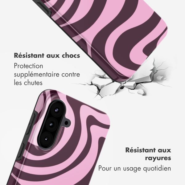 Selencia Coque arrière Vivid Samsung Galaxy A57 (5G) - Wavy Swirl Pink Plum