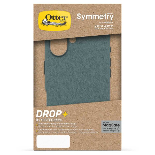 OtterBox Coque en cuir de cactus Symmetry MagSafe Apple iPhone 16 - Juniper Sprig