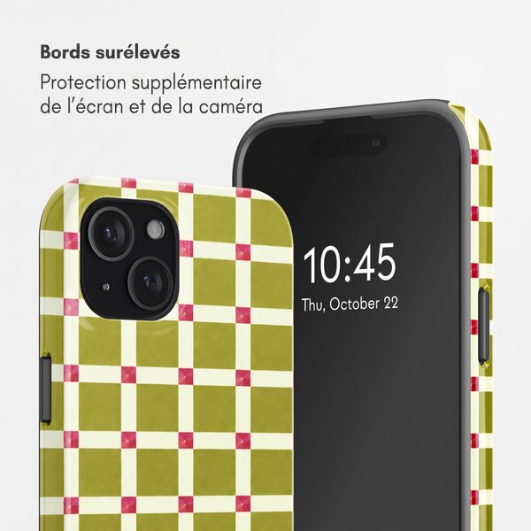 Selencia Coque arrière Vivid avec MagSafe Apple iPhone 15 - Check This Olive
