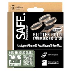 SAFE by PanzerGlass Protection d'objectif de caméra Apple iPhone 16 Pro / 16 Pro Max - Glitter Gold