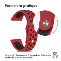 imoshion Bracelet sport en silicone  - Connexion universelle 18 mm - Red & Black
