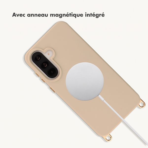 Selencia Coque arrière Rivièra avec MagSafe avec crochets amovibles Samsung Galaxy A36 / A56 - Milky Latte
