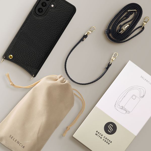 Selencia Coque de télephone Nova avec cordon et porte-cartes Samsung Galaxy A57 (5G) - Noir