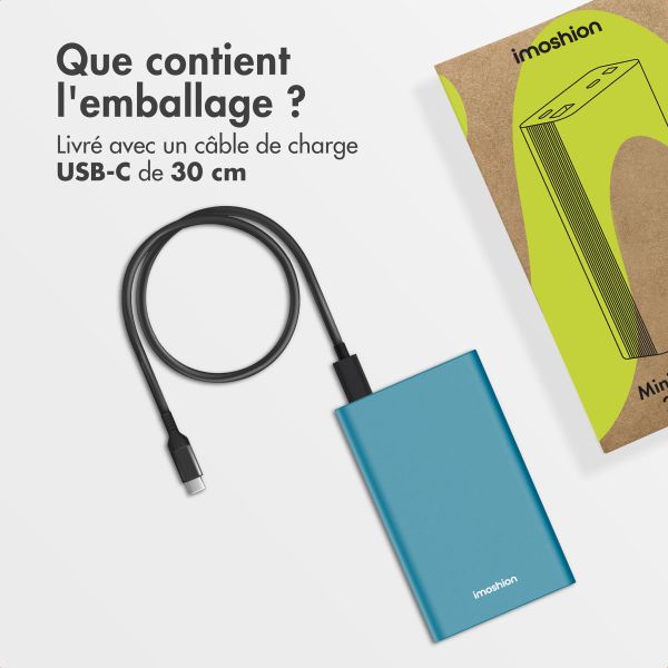 imoshion Ultra Series Aluminium Batterie externe 20.000 mAh - Charge rapide jusqu'à 33 watts - Petrol Green