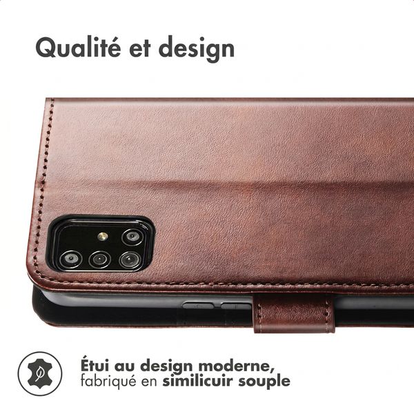 imoshion Étui de télephone portefeuille de luxe Samsung Galaxy A71 - Marron foncé