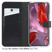 Selencia Étui portefeuille en cuir véritable Google Pixel 9A - Noir