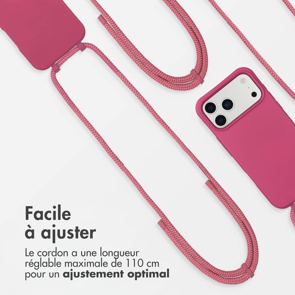 imoshion Coque arrière Color avec cordon amovible et MagSafe Apple iPhone 17 Pro - Raspberry