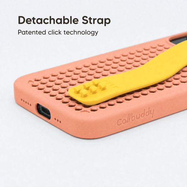 Callbuddy Coque avec strap Apple iPhone 17e / 16e / 15 / 14 / 13 - Coral Pop