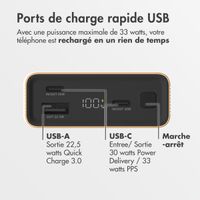 imoshion Ultra Series Aluminium Batterie externe 20.000 mAh - Charge rapide jusqu'à 33 watts - Gold