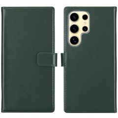 Selencia Étui portefeuille en cuir véritable Samsung Galaxy S25 Ultra - Vert