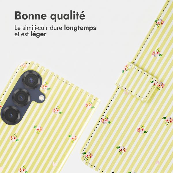 imoshion Étui de télephone portefeuille Design Samsung Galaxy S25 - Garden Stripes