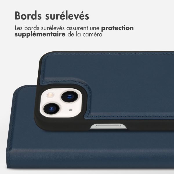 Accezz Premium Leather 2 in 1 Wallet Bookcase Apple iPhone 13 Mini - Bleu foncé