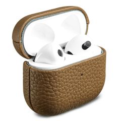 Accezz Coque en cuir véritable  Apple Airpods 3 - Taupe