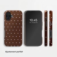 Selencia Coque arrière Vivid avec MagSafe Apple iPhone 17 - Happy Dots Chocolate