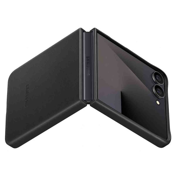 Samsung Original Coque KindSuit en Cuir Végan Samsung Galaxy Z Flip 7 - Black