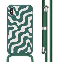 imoshion Coque design en silicone avec cordon Apple iPhone X / Xs - Petrol Green Groovy
