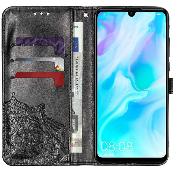 Etui de télephone portefeuille Mandala Huawei P30 Lite - Noir