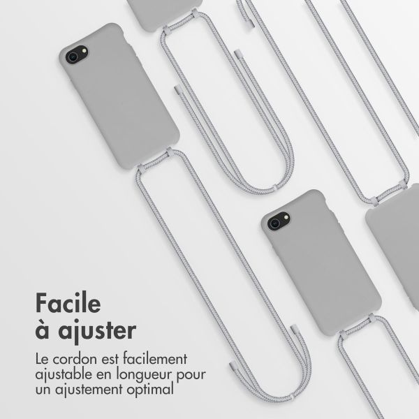 imoshion Coque de couleur avec cordon amovible Apple iPhone SE (2022 / 2020) / 8 / 7 - Gris