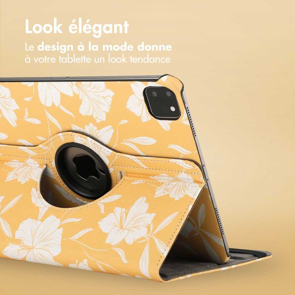 imoshion Coque tablette Design rotatif à 360° Apple iPad Pro 11 (2025) M5 / (2024) M4 - Yellow Flowers