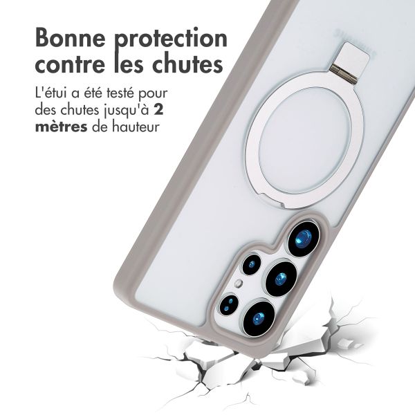 Accezz Coque Ring Stand avec MagSafe Samsung Galaxy S25 Ultra - Gris