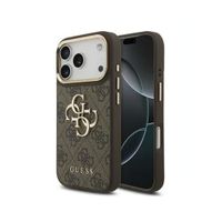 Guess Coque 4G Metal Logo Backcover Apple iPhone 18 Pro Max / 17 Pro Max - Marron