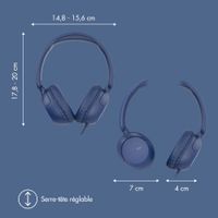 imoshion Casque filaires pour enfants - Câble AUX - Limiteur de décibels - Denim Blue