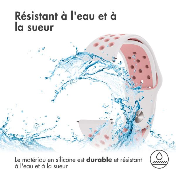imoshion Bracelet sport en silicone  - Connexion universelle 22 mm - White & Pink