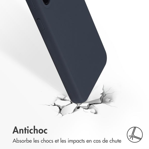 Accezz Coque Liquid Silicone Samsung Galaxy S23 - Bleu foncé
