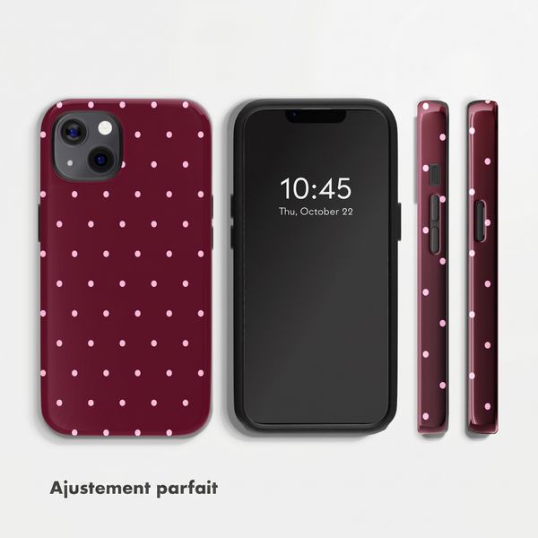 Selencia Coque arrière Vivid Apple iPhone 13 Pro - Happy Dots Burgundy