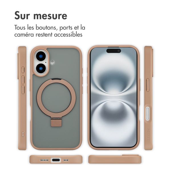 Accezz Coque Ring Stand avec MagSafe Apple iPhone 16 - Marron