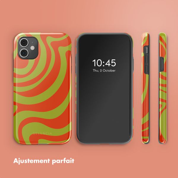 Selencia Coque arrière Vivid Apple iPhone 11 - Wavy Swirl Orange Fern