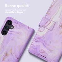imoshion Étui de télephone portefeuille Design Samsung Galaxy A34 (5G) - Purple Marble