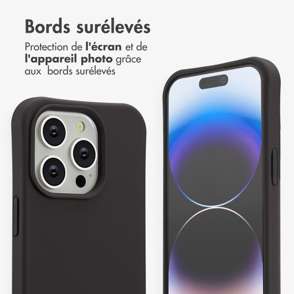 imoshion Coque arrière Color avec cordon amovible et MagSafe Apple iPhone 14 Pro - Black Coffee