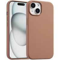 Accezz Coque Liquid Silicone avec MagSafe Apple iPhone 15 - Marron clair
