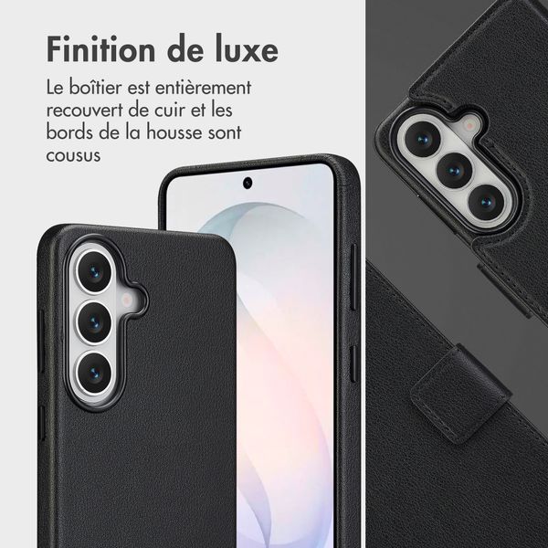 Accezz Étui de télephone portefeuille en cuir 2-en-1 avec MagSafe Samsung Galaxy S26 Plus - Onyx Black
