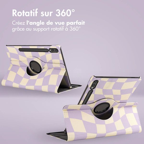 imoshion Coque tablette Design rotatif à 360° Samsung Galaxy Tab S10 Plus / Tab S9 FE Plus / Tab S9 Plus - Dancing Cubes