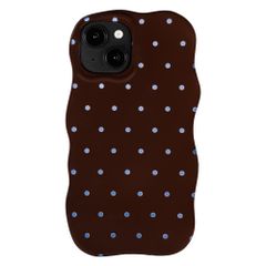 Selencia Coque arrière Vivid Wavy avec MagSafe Apple iPhone 14 / 13 - Happy Dots Chocolate