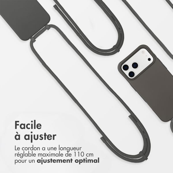 imoshion Coque arrière Color avec cordon amovible et MagSafe Apple iPhone 17 Pro Max - Black Coffee