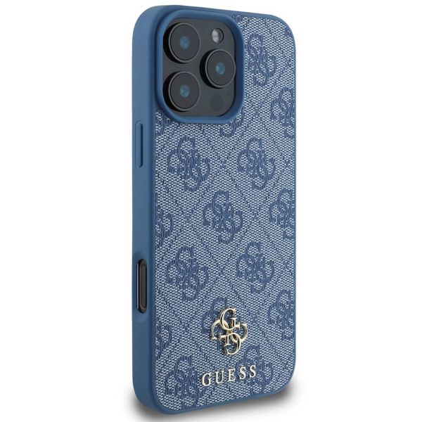 Guess Coque 4G Metal Logo MagSafe Apple iPhone 16 Pro Max - Bleu